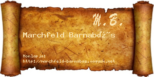 Marchfeld Barnabás névjegykártya